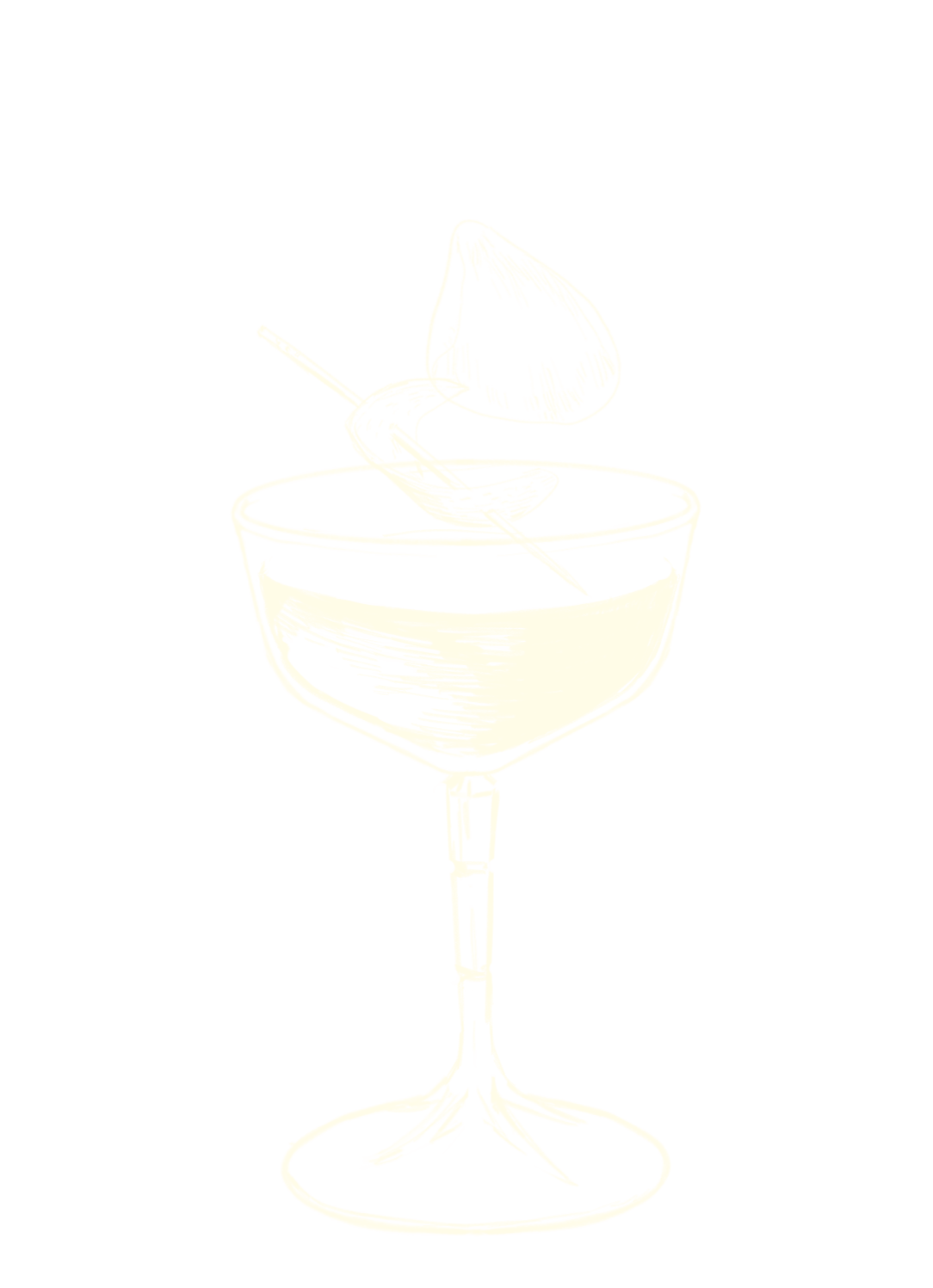 negative drawing of a coctail